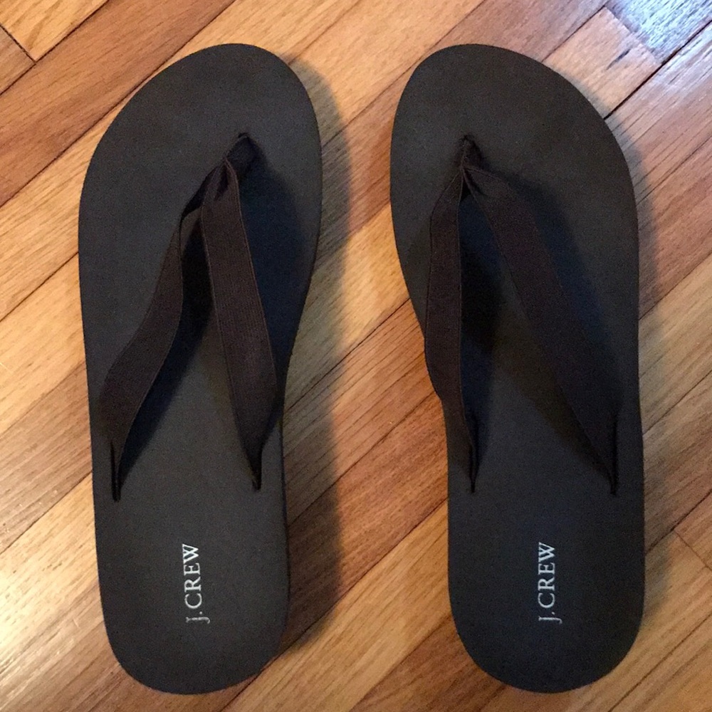 JCrew Brown Wedge Flip Flop